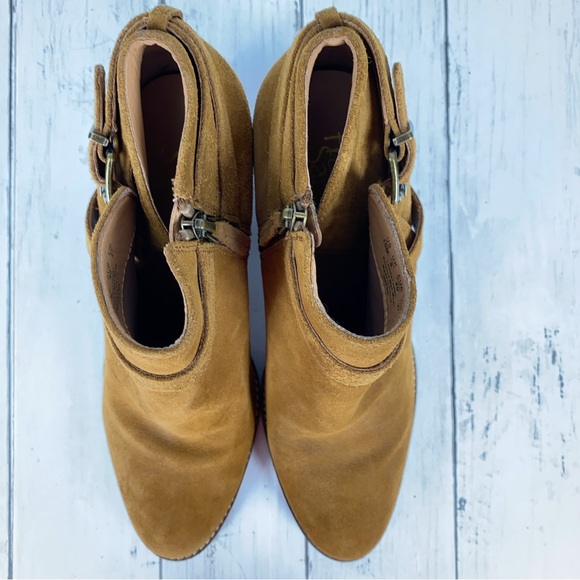 Franco Sarto Womens Ankle Boots Size 10 Brown Suede Leather Heeled Bootie - Picture 4 of 9